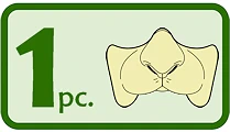This prosthetic is 1 piece. The image has 1 pc text on the left and an icon of the prosthetic on the right.