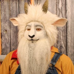 Sheep / Goat Nose hot foam latex prosthetic, painted with makeup as a white goat.