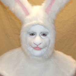 Rabbit Nose hot foam latex prosthetic applied and painted with makeup.