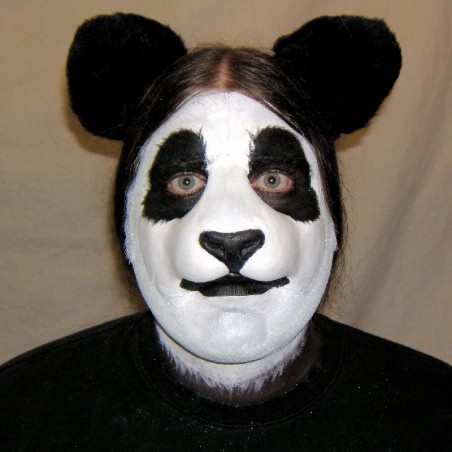 Panda Nose hot foam latex prosthetic, painted with makeup as a panda.