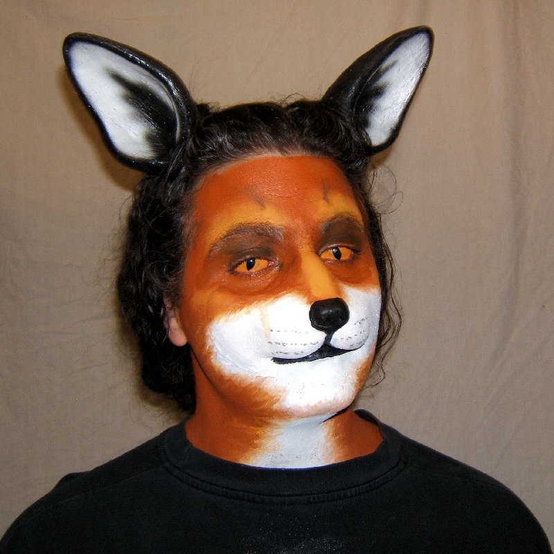 Small Fox Nose hot foam latex prosthetic, painted with makeup as a fox.