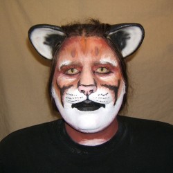 Small Cat Nose hot foam latex prosthetic, painted with makeup as a cougar