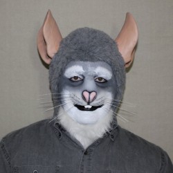 Large Rodent Nose hot foam latex prosthetic finished as a gray rat.