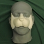 Foam Latex Cartoon Button Nose placed on a plastic human face cast