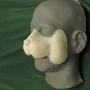 Foam Latex Cartoon Button Nose placed on a plastic human face cast