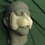 Foam Latex Cartoon Button Nose placed on a plastic human face cast