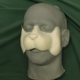 Foam Latex Cartoon Button Nose placed on a plastic human face cast