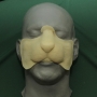 Slush Cast Latex Small Rodent Nose placed on a plastic human face cast