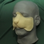 Slush Cast Latex Small Rodent Nose placed on a plastic human face cast
