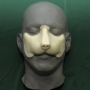 Small Fox Nose foam latex porsthetic placed on a plastic human face cast