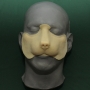Small Fox Nose slush cast latex porsthetic placed on a plastic human face cast