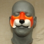 Small Fox Nose foam latex prosthetic placed on a plastic human face cast