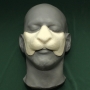 Foam Latex Rabbit Nose placed on a plastic human face cast Foam Latex Rabbit Nose placed on a plastic human face cast