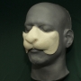 Foam Latex Rabbit Nose placed on a plastic human face cast Foam Latex Rabbit Nose placed on a plastic human face cast