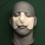 Foam Latex Small Rat Nose placed on a plastic human face cast