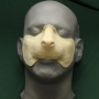 Slush Cast Latex Small Rat Nose placed on a plastic human face cast