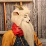 Man wearing foam latex prosthetic nose and makeup to look like an anthropomorphic white goat Man wearing foam latex prosthetic nose and makeup to look like an anthropomorphic white goat
