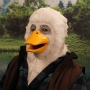 Man wearing foam latex prosthetic face and makeup to look like an anthropomorphic duck. Man wearing foam latex prosthetic face and makeup to look like an anthropomorphic duck.