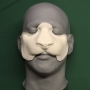 Foam Latex Wild Cat Nose placed on a plastic human face cast