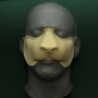 Slush Cast Latex Wild Cat Nose placed on a plastic human face cast