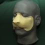 Slush Cast Latex Wild Cat Nose placed on a plastic human face cast