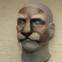 Foam Latex Cat Face is painted as a natural cougar and placed on a plastic human face cast Foam Latex Cat Face is painted as a natural cougar and placed on a plastic human face cast