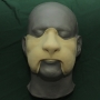 Slush Cast Latex Cowardly Lion Nose placed on a plastic human face cast