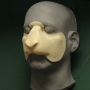 Slush Cast Latex Sheep / Goat Nose prosthetic placed on a plastic human face cast Slush Cast Latex Sheep / Goat Nose prosthetic placed on a plastic human face cast