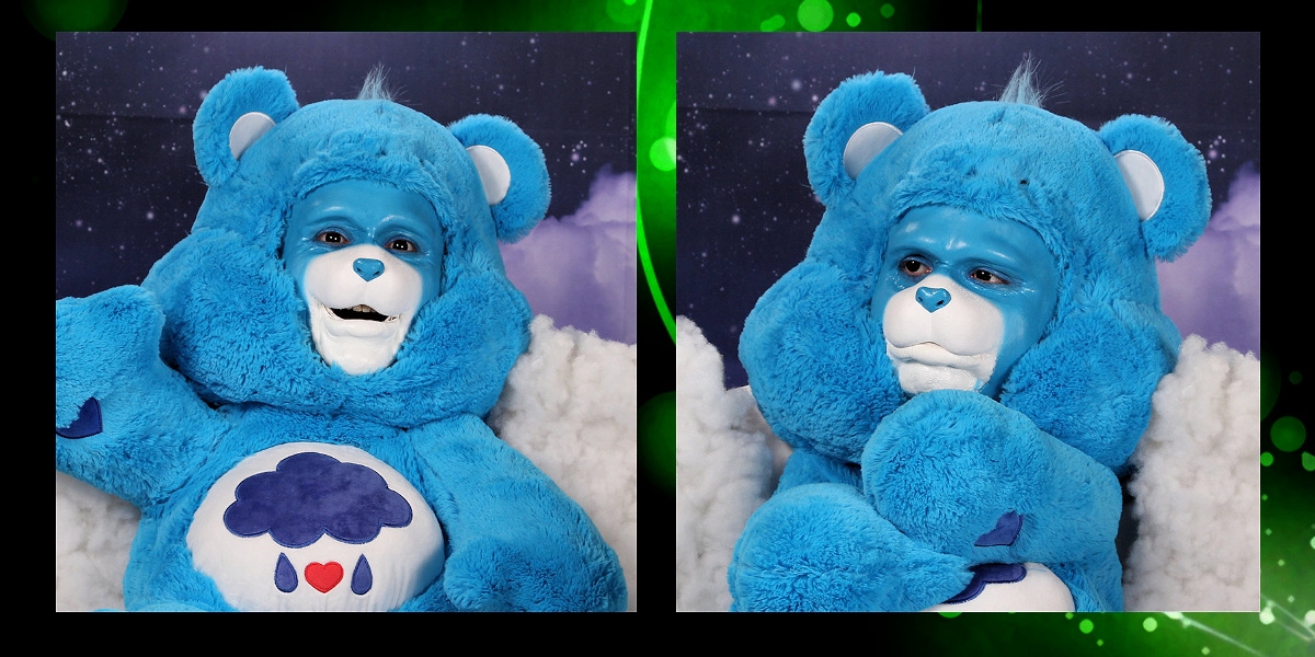 Cartoon Button Nose - Grumpy Bear Makeup Photos & Video